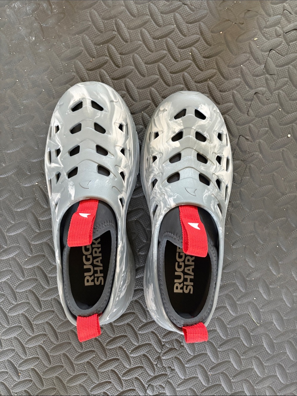 Ozark Trail Gray Slip-On Ventilated Athletic Water Shoes with Red Pull Tabs